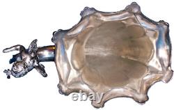 WMF CORNUCOPIA TABLE VASE with ORIGINAL GLASS LINER & BUTTERFLY GC