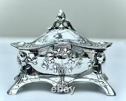 WMF Fine Exceptional Silver Plated Jewelry/Trinket Box, Fully Signed, c1885-1903