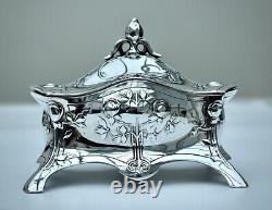 WMF Fine Exceptional Silver Plated Jewelry/Trinket Box, Fully Signed, c1885-1903