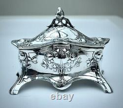 WMF Fine Exceptional Silver Plated Jewelry/Trinket Box, Fully Signed, c1885-1903