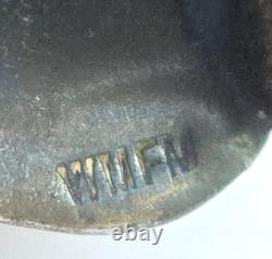 WMF Germany Art Nouveau Silver Plated Brass Trinket Sugar Bowl Lettuce Leaf Form