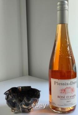 WMF Germany Art Nouveau Silver Plated Brass Trinket Sugar Bowl Lettuce Leaf Form