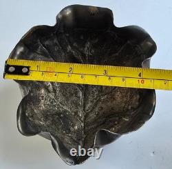 WMF Germany Art Nouveau Silver Plated Brass Trinket Sugar Bowl Lettuce Leaf Form