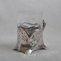 WMF Ivy, Tea Glass Holder/Tea Glass, Silver Plated, Original Glass, Art Nouveau