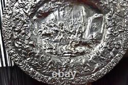 WMF Magnificent Silver Plated Charger, Neoclassical In Full Relief, Signed c1860s