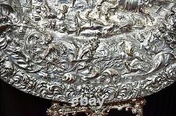 WMF Magnificent Silver Plated Charger, Neoclassical In Full Relief, Signed c1860s