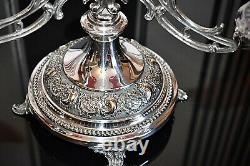 WMF Magnificent Silver Plated Cranberry Crystal Glass Epergne Centrepiece c1886