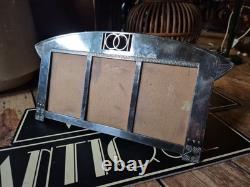 WMF Original Antique Art Nouveau Triple Photo Frame Jugendstil SECESSIONIST