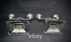 WMF Rare & Beautiful Pair of Secessionist Silver Plated Twin Stemmed Candelabra