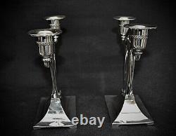 WMF Rare & Beautiful Pair of Secessionist Silver Plated Twin Stemmed Candelabra