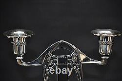 WMF Rare & Beautiful Pair of Secessionist Silver Plated Twin Stemmed Candelabra