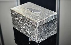 WMF Rare Silver Plated Nickel, Wood Effect Trinket / Jewelry Box, Signed, c1886