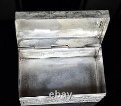 WMF Rare Silver Plated Nickel, Wood Effect Trinket / Jewelry Box, Signed, c1886