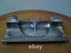 WMF Silver Plated Pewter Art Nouveau Jugendstil Inkwell Pen Tray