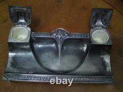 WMF Silver Plated Pewter Art Nouveau Jugendstil Inkwell Pen Tray