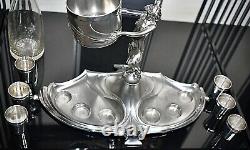 WMF Stunning Art Nouveau Silver Plated Britannia Silver, Liqueur Service, Signed