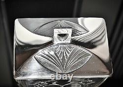 WMF Superb Art Nouveau Biscuit Box, Silver Plated with Fine Cut Etched Crystal