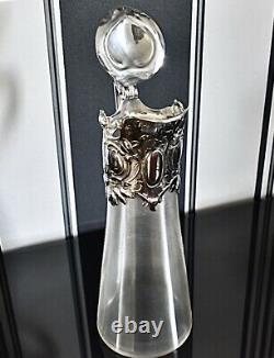 WMF Superb Art Nouveau Silver Plated & Fine Cut Crystal Claret Jug Ewer, Signed