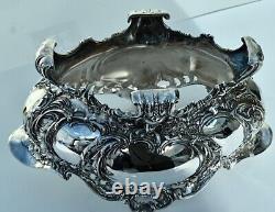 WMF Superb Large Art Nouveau Silver Plated Flower Jardiniere Centrepiece, Signed