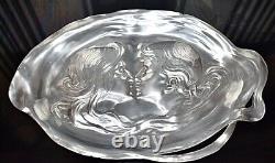 WMF Superb Original Art Nouveau Silver Plated Calling Card Tray, Signed, c1903