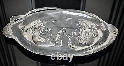 WMF Superb Original Art Nouveau Silver Plated Calling Card Tray, Signed, c1903