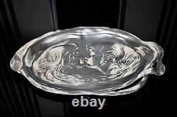 WMF Superb Original Art Nouveau Silver Plated Calling Card Tray, Signed, c1903