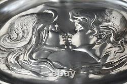 WMF Superb Original Art Nouveau Silver Plated Calling Card Tray, Signed, c1903