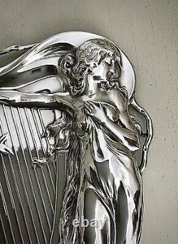 WMF Superb Original Art Nouveau Silver Plated Figural Calling Card Tray, Signed