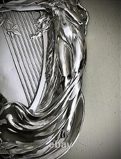 WMF Superb Original Art Nouveau Silver Plated Figural Calling Card Tray, Signed