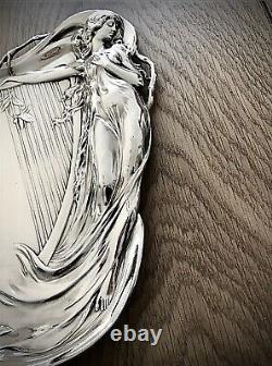 WMF Superb Original Art Nouveau Silver Plated Figural Calling Card Tray, Signed