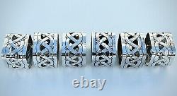 WMF Very Rare Set 6 Jugendstil / Secessionist Silver Plated Napkin Rings, c1890