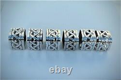 WMF Very Rare Set 6 Jugendstil / Secessionist Silver Plated Napkin Rings, c1890