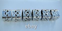 WMF Very Rare Set 6 Jugendstil / Secessionist Silver Plated Napkin Rings, c1890