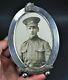 WW1 Canadian Soldier Photo in Silver Plated Frame Antique Original 52nd Batt CEF