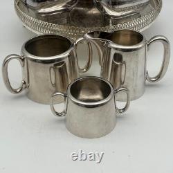 Walker & Hall 7 Piece Silver Plated Tea Coffee Service + Gallery Tray EPNS