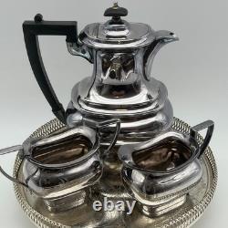 Walker & Hall 7 Piece Silver Plated Tea Coffee Service + Gallery Tray EPNS
