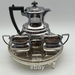 Walker & Hall 7 Piece Silver Plated Tea Coffee Service + Gallery Tray EPNS
