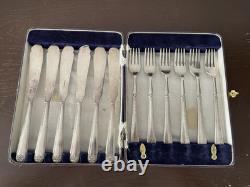 Walker and Hall Silver Plated Cutlery Set 12-piece And Original Box