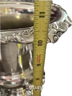 Wallace Silver Baroque 243 Silverplate Champagne Wine Cooler Ice Bucket Urn