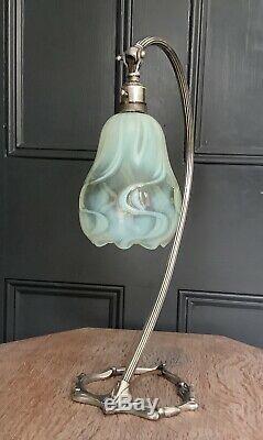 Was Benson Silver Plated Table Lamp Arts & Crafts Nouveau Signed Rare Model