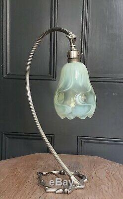 Was Benson Silver Plated Table Lamp Arts & Crafts Nouveau Signed Rare Model
