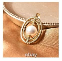 Wedding/Anytime Yellow Gold Overlay 925 Silver Edison Pearl Spinning Pendant