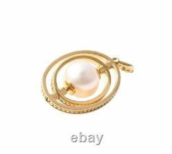 Wedding/Anytime Yellow Gold Overlay 925 Silver Edison Pearl Spinning Pendant