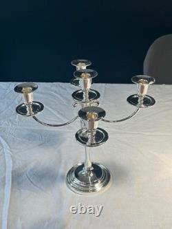Wedgwood Silver Plated 5-Arm Candelabra Centerpiece With Original Blue Box