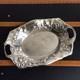 Wiskemann Silver Metal Basket Dish 1900 Art Nouveau Flower Decor