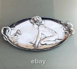 Wmf Figural Silver Plated Card Tray