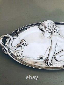 Wmf Figural Silver Plated Card Tray