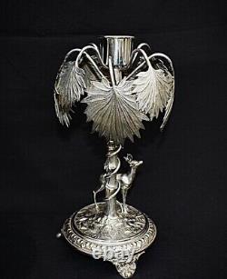 Wmf Silver Plated Candlestick Art Nouveau, Oasis. Hallmarked Genuine1895 -1900