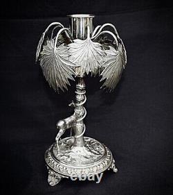 Wmf Silver Plated Candlestick Art Nouveau, Oasis. Hallmarked Genuine1895 -1900