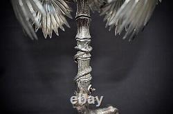 Wmf Silver Plated Candlestick Art Nouveau, Oasis. Hallmarked Genuine1895 -1900